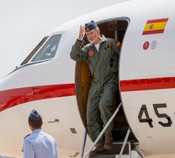 Su Majestad el Rey a su llegada a la Base Aérea de San Javier